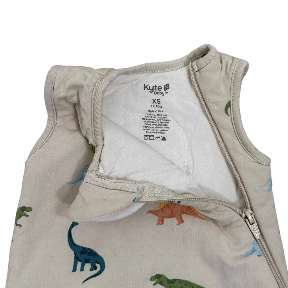 Kyte Baby Dino Print Bamboo Sleep Bag Swaddler Set 1.0 TOG  XS 7-13 lbs Unisex